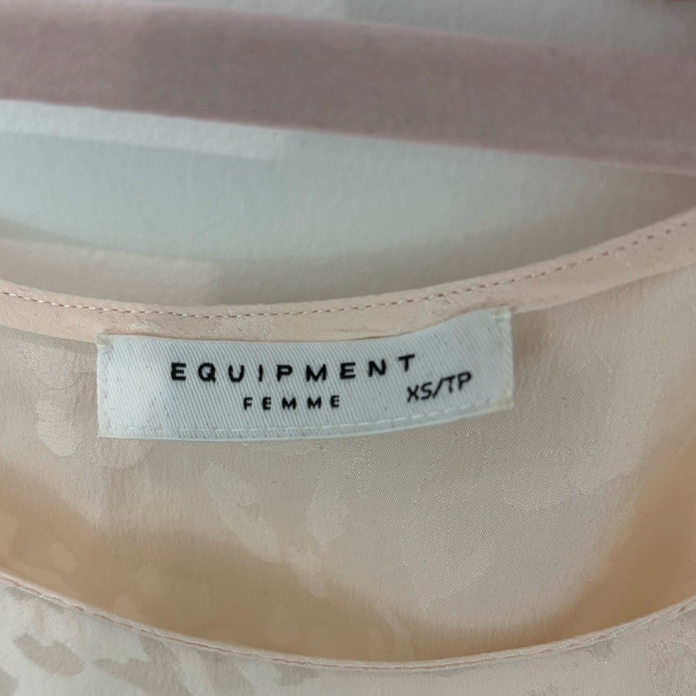 Equipment Blush Tank with Subtle Leopard Patterned Design