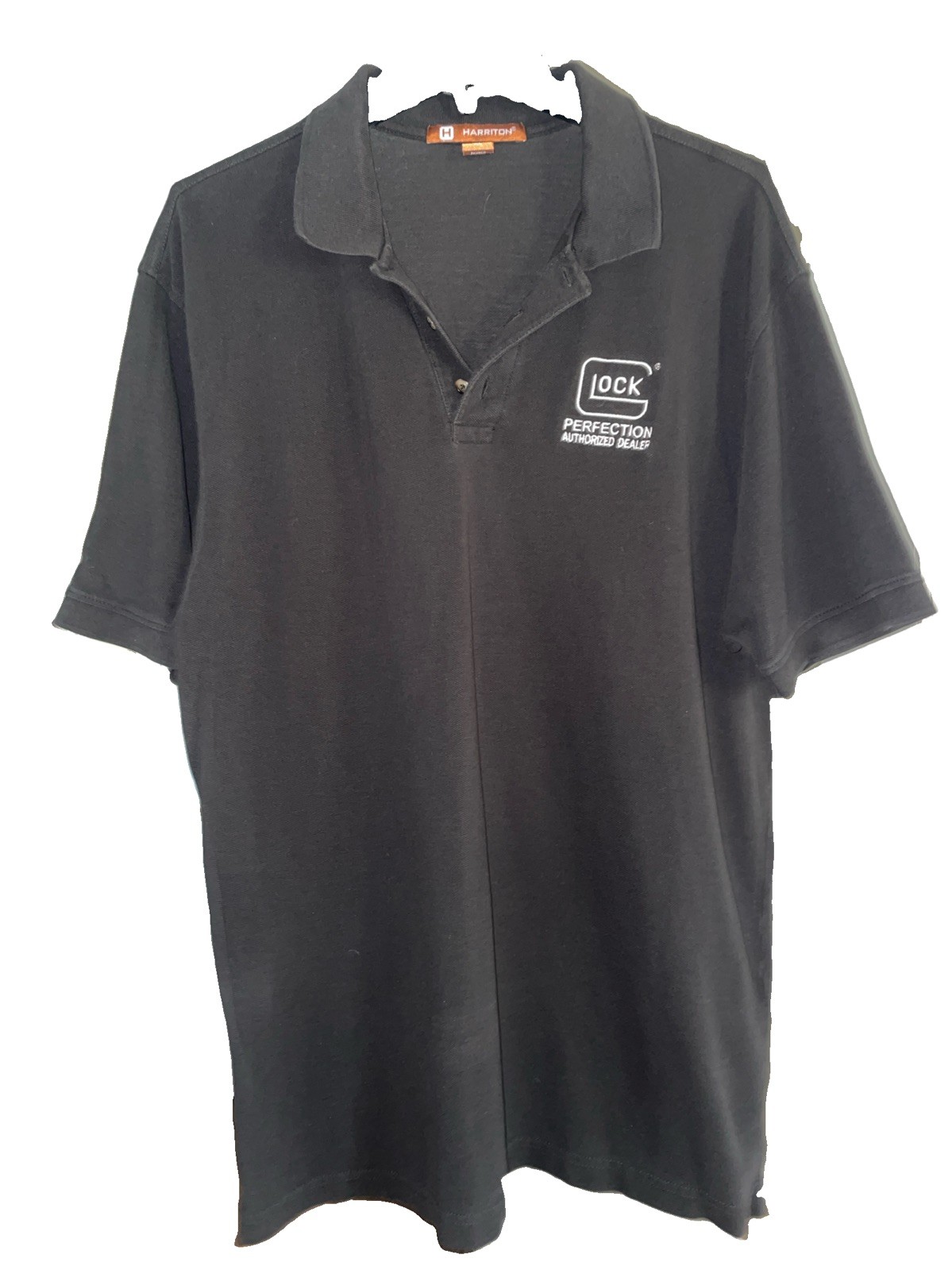 Harriton Men Glock Perfection Authorized Dealer Polo Shirt Black XL Short Sleeve
