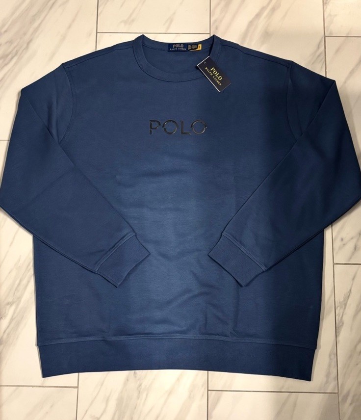 Polo Ralph Lauren Big and Tall Men’s Double Knit Logo Sweatshirt Blue $165 New