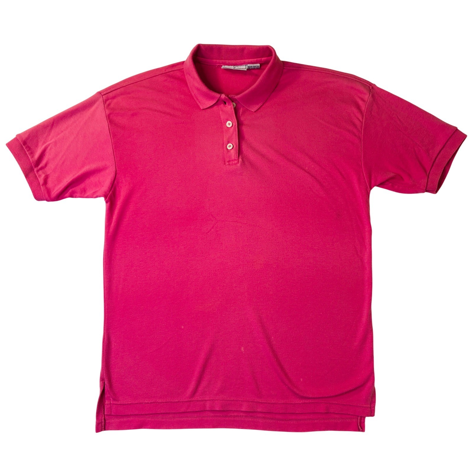 Chic Vintage Pink Short Sleeve Polo Shirt Womens XL Cotton Blend Casual Sporty