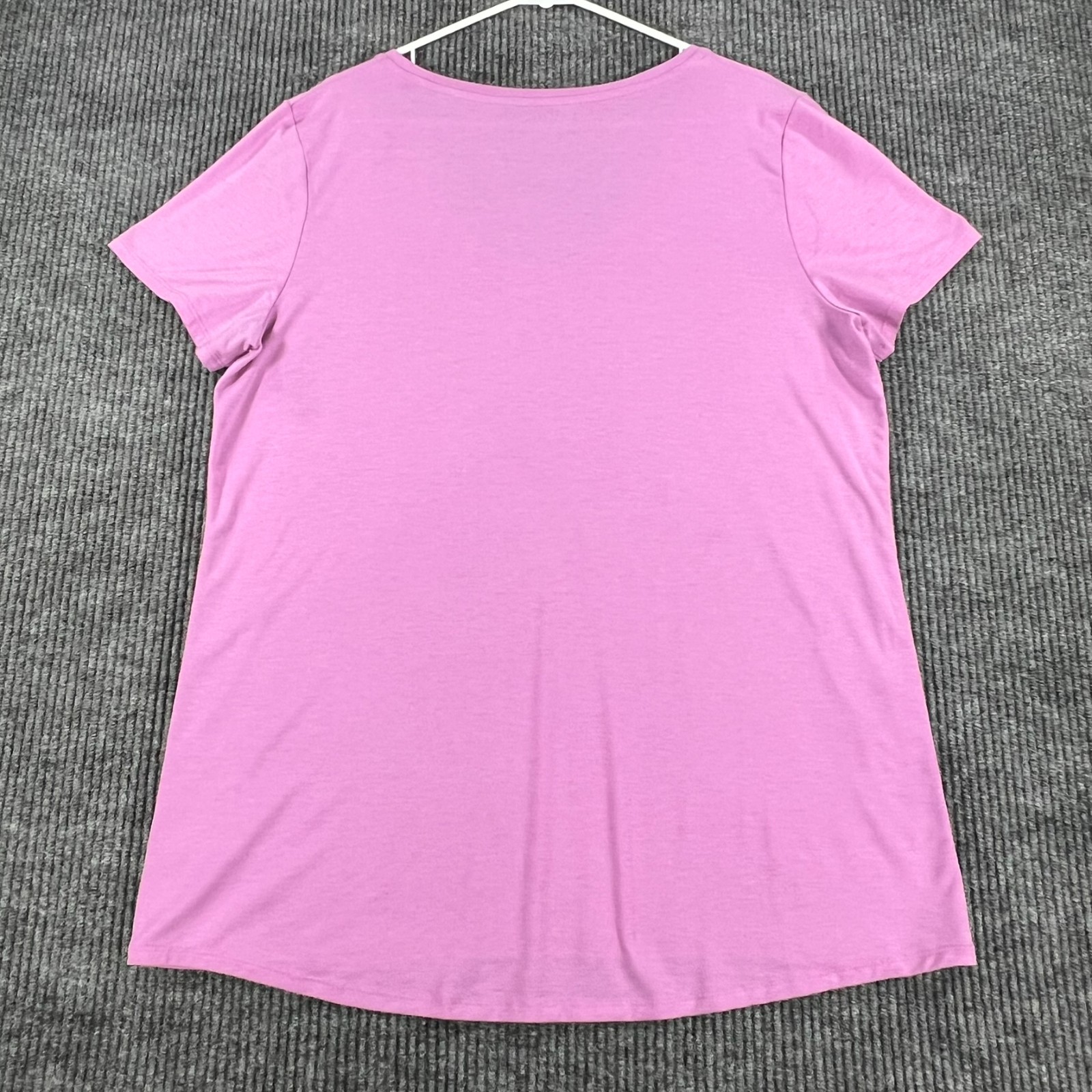 Athleta Shirt Womens XLT Extra Large Tall Purple Short Sleeve Solid Scoop Neck