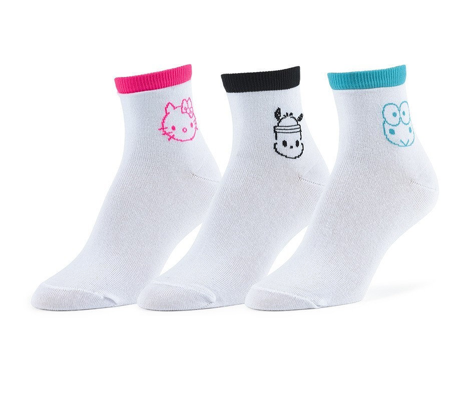 Zumba Hello Kitty & Friends Socks – Wear It Out White 3 Pack! ~ New!