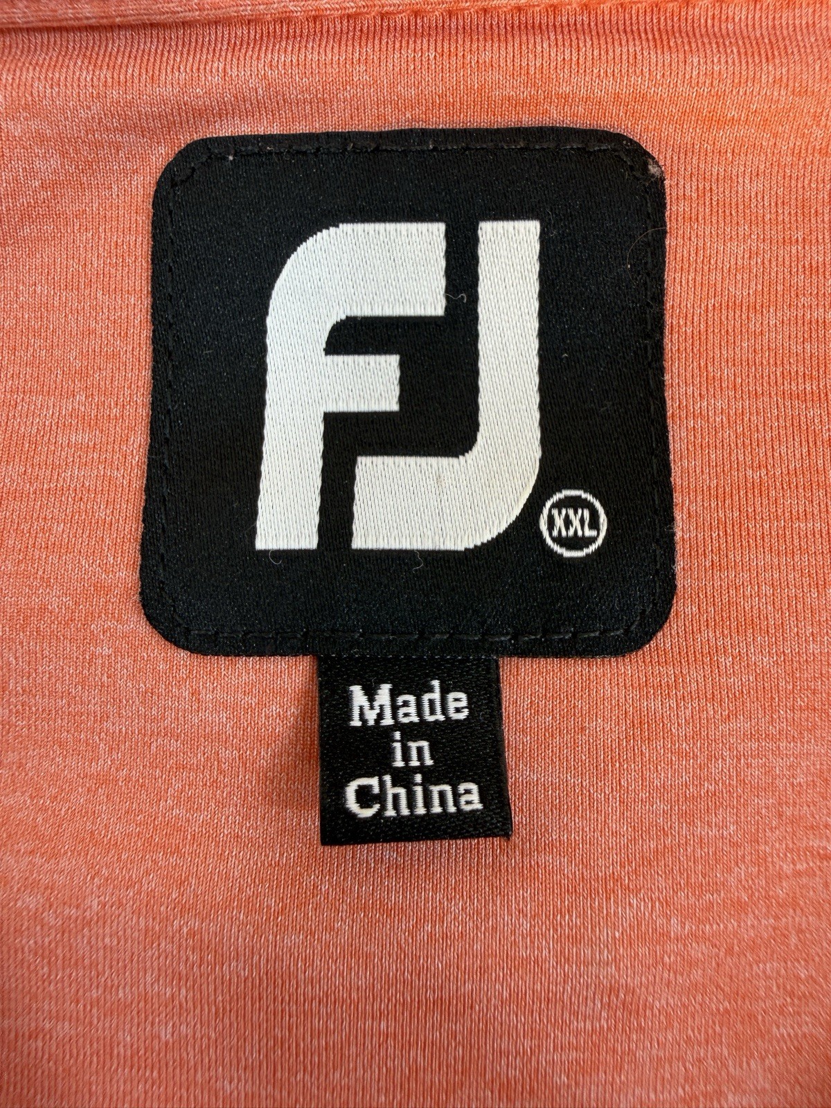 FootJoy Polo Shirt Mens 2XL Orange Polo Golf Performance Heathered Knit Fabric