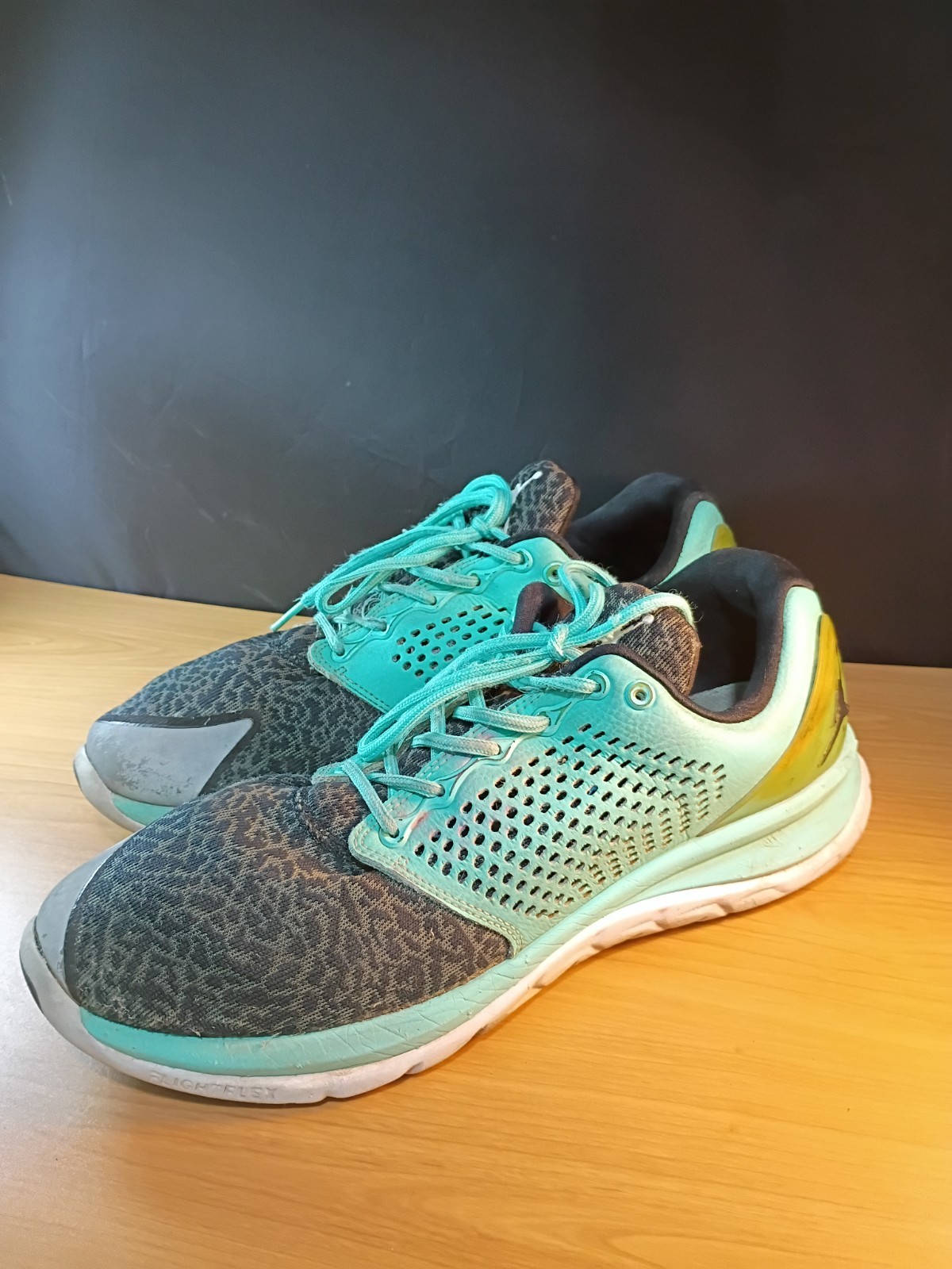 Nike Air Jordan Lunarlon Turquoise Black Trainers 820253-303 Mens Size 12