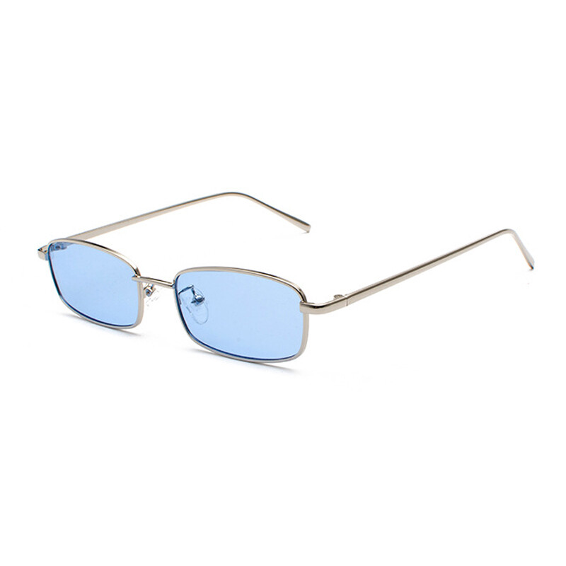 Fashion Slender Square Sunglasses 90s Retro Stylish Small Metal Trendy Glasses