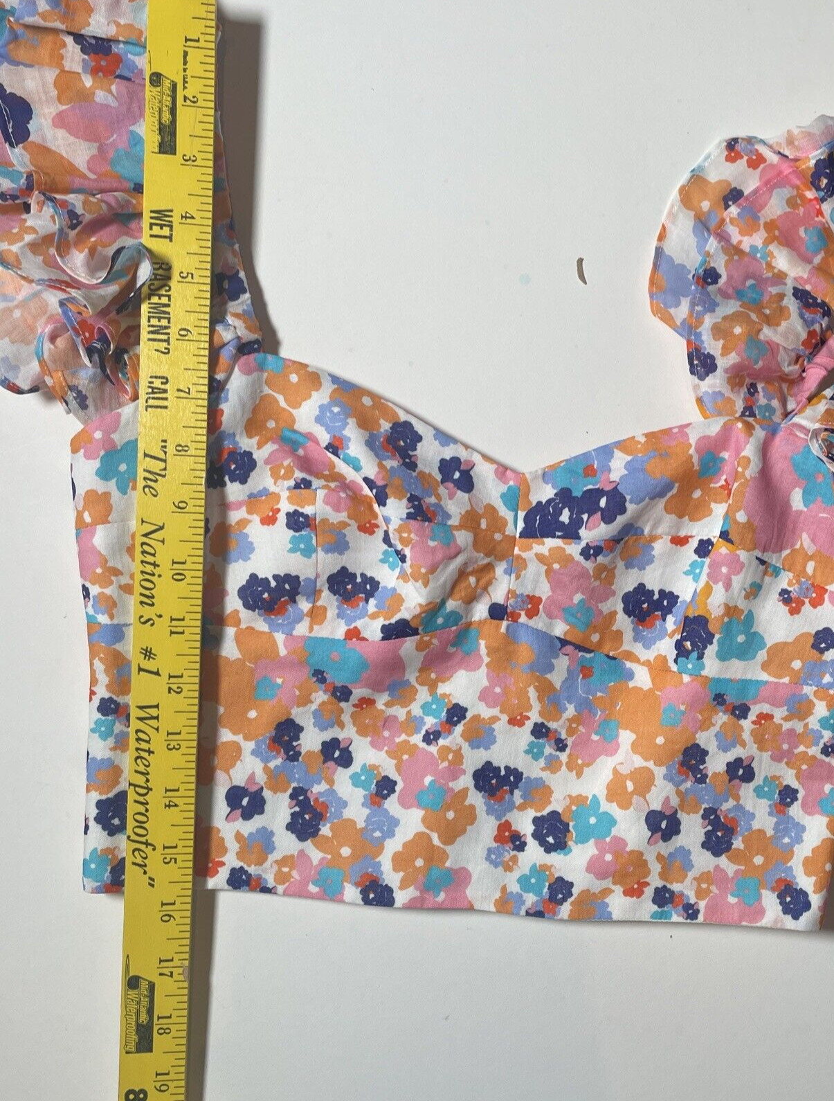 Amanda Uprichard Mackey Top in Madagascar MEDIUM Pristine Condition Crop Ruffle