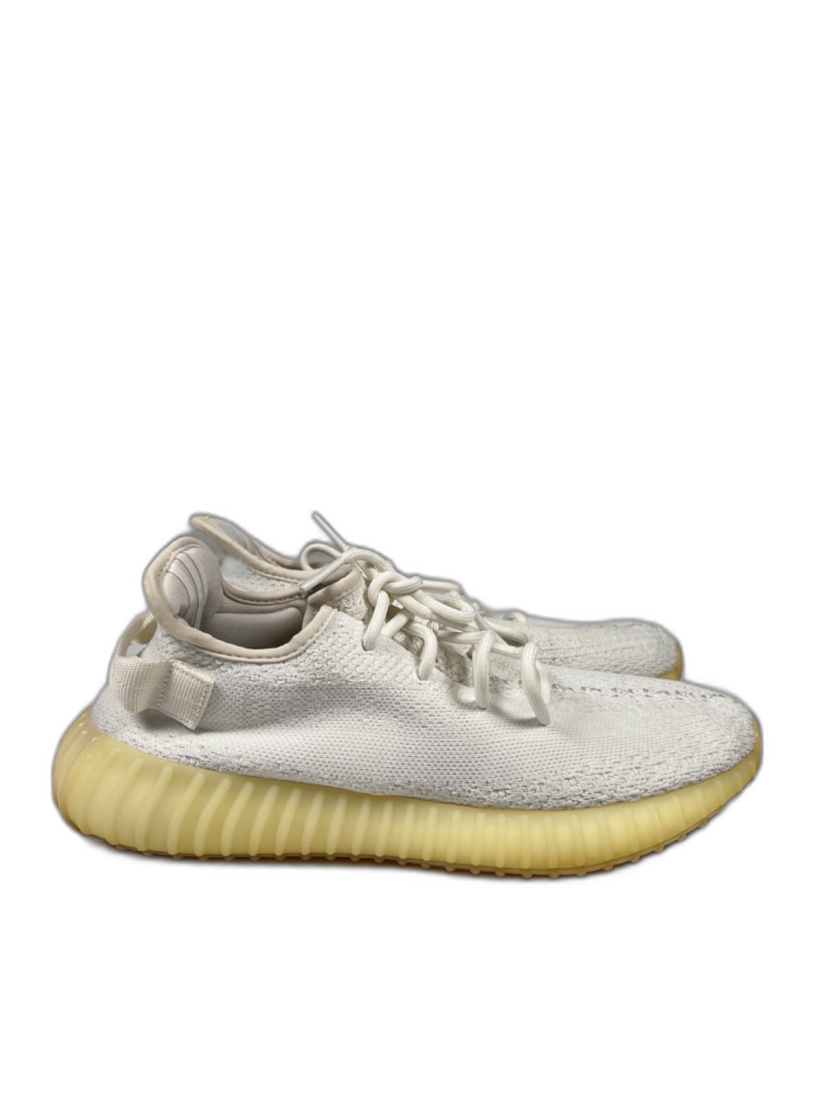 adidas Yeezy Men’s White/Cream Boost 350 V2 Lace Up Sneakers – 9.5