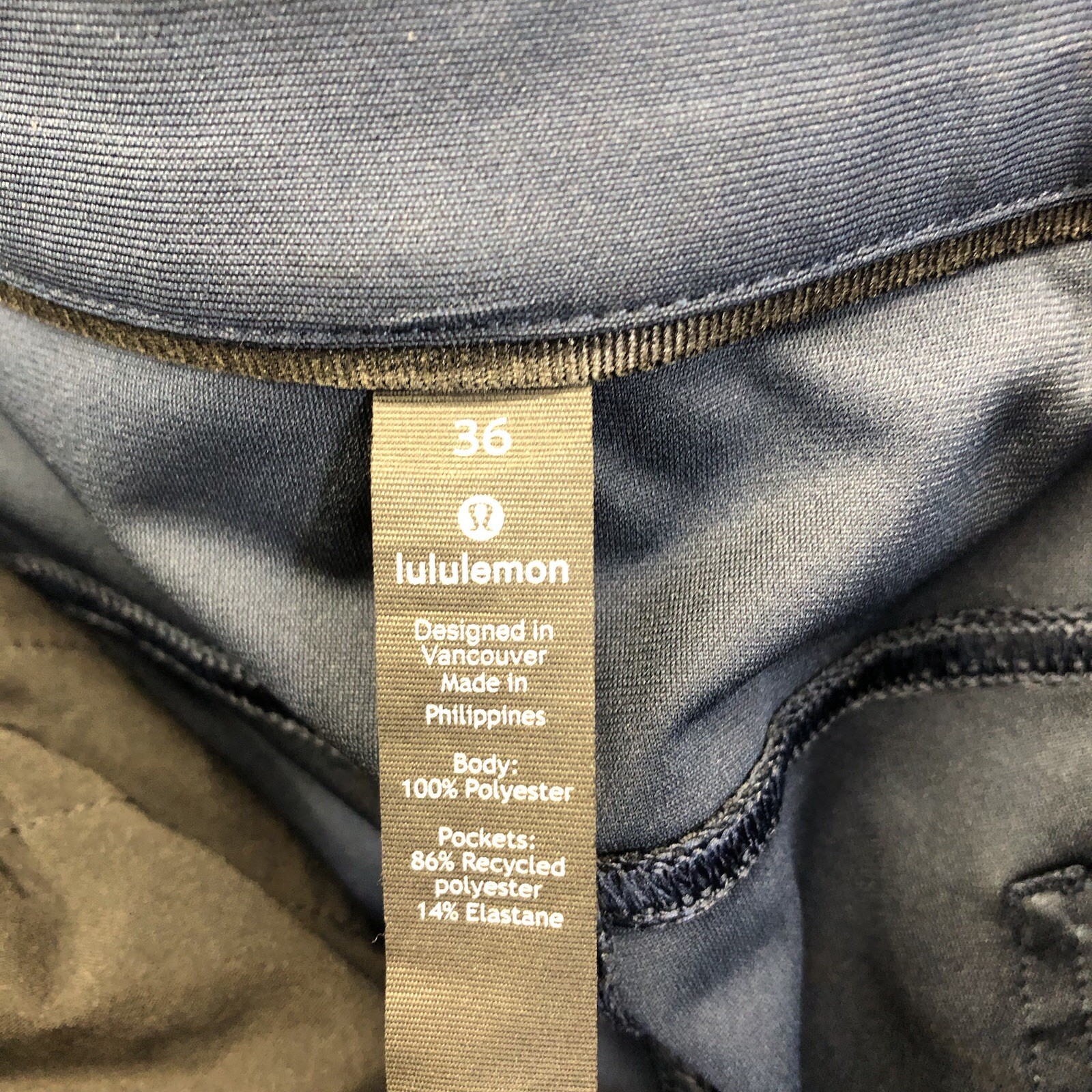 Lululemon ABC Classic Fit 5 Pocket Pants Men’s Size 36 Navy Flat Front