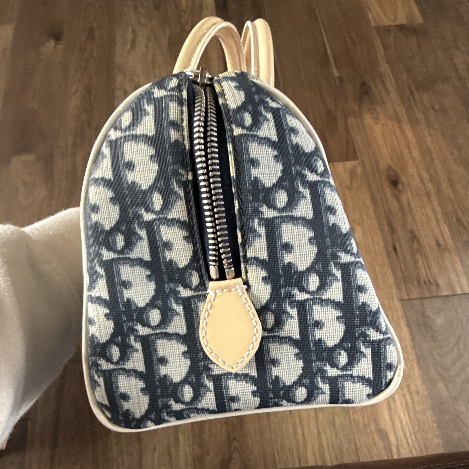 Christian Dior Blue Beige Monogram Top Handle matching Wallet!