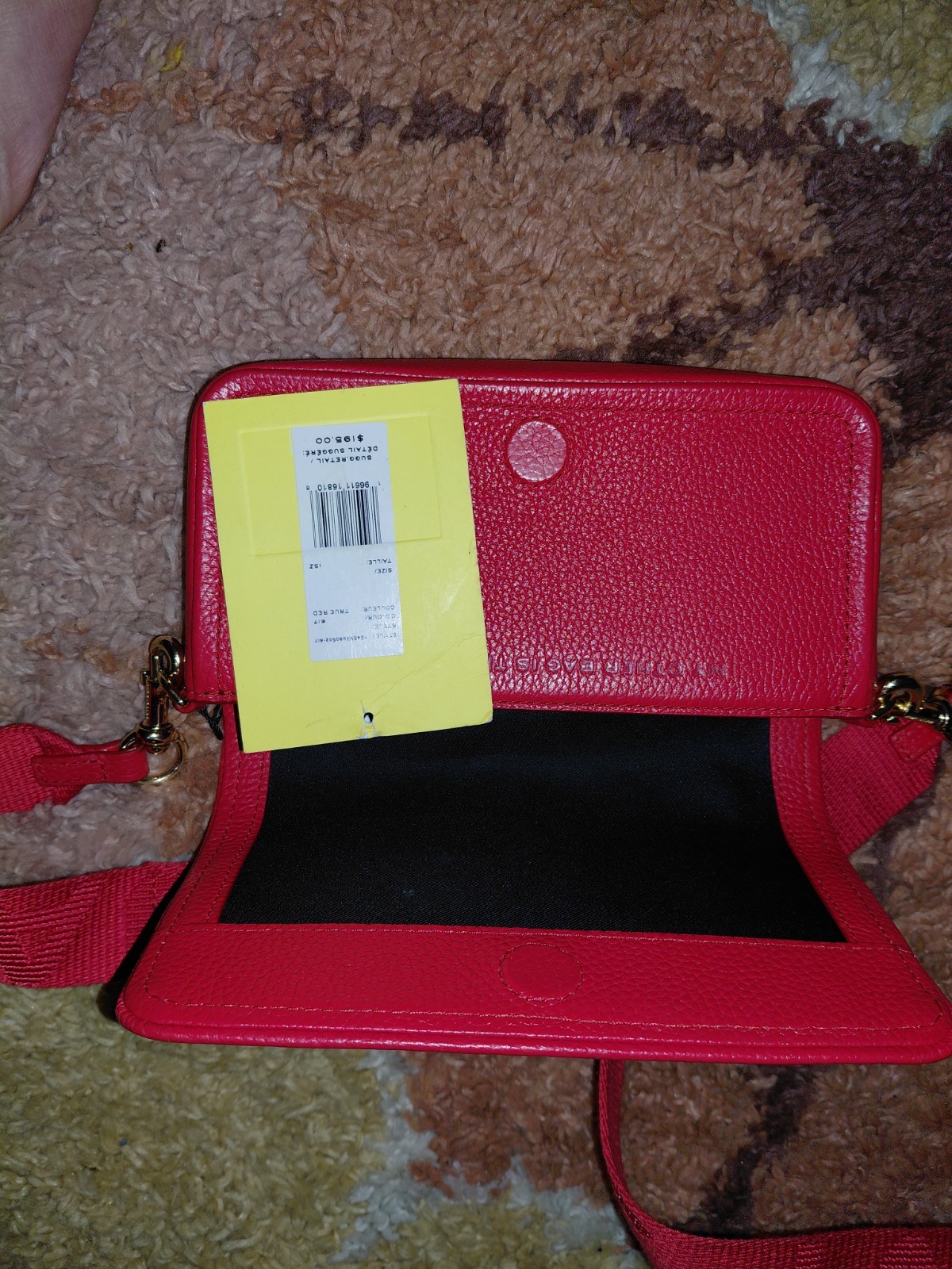 Marc Jacobs Mini Pink Pebbled Logo Crossbody Adjustable Strap Gold Magnetic