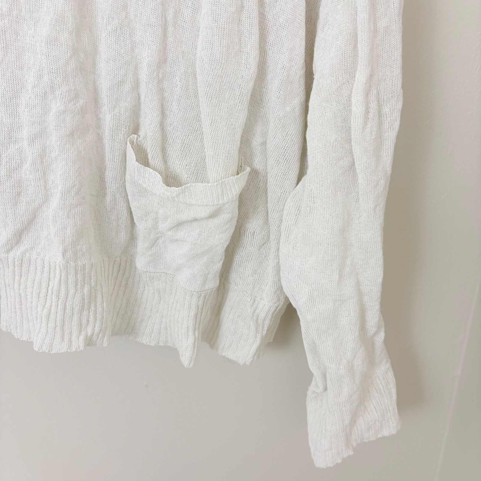Eileen Fisher TFP Lightweight Sweater Women’s Large White Organic Cotton Knit