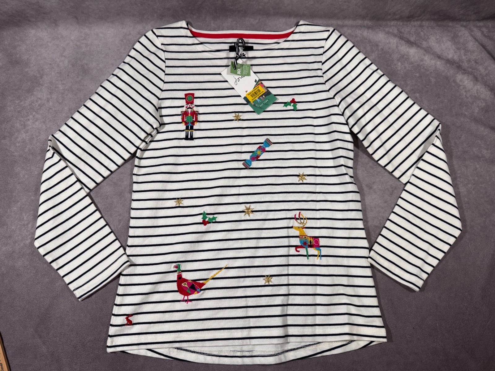 Joules Women’s Nutcracker Embroidered Christmas Harbour Shirt UK 6 US2 XS Small