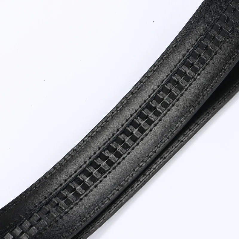 Luxury Men’s Automatic Buckle Belt Ratchet Strap Black Brown Leather Strap Jeans