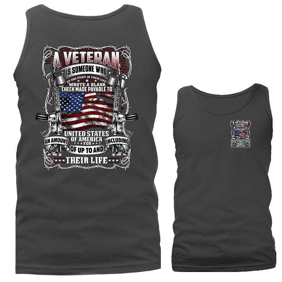 Military Veteran Patriotic US Flag Tank Top