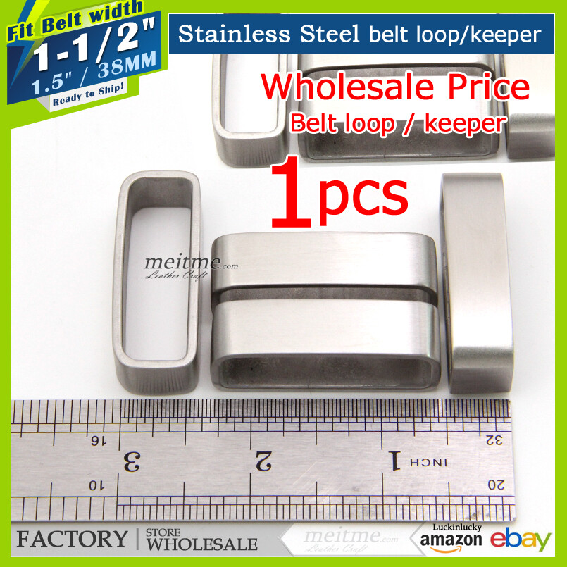 Wholesale Stainless Steel Belt loop Belt Buckle Keeper DIY Leather Craft 1.5 in
