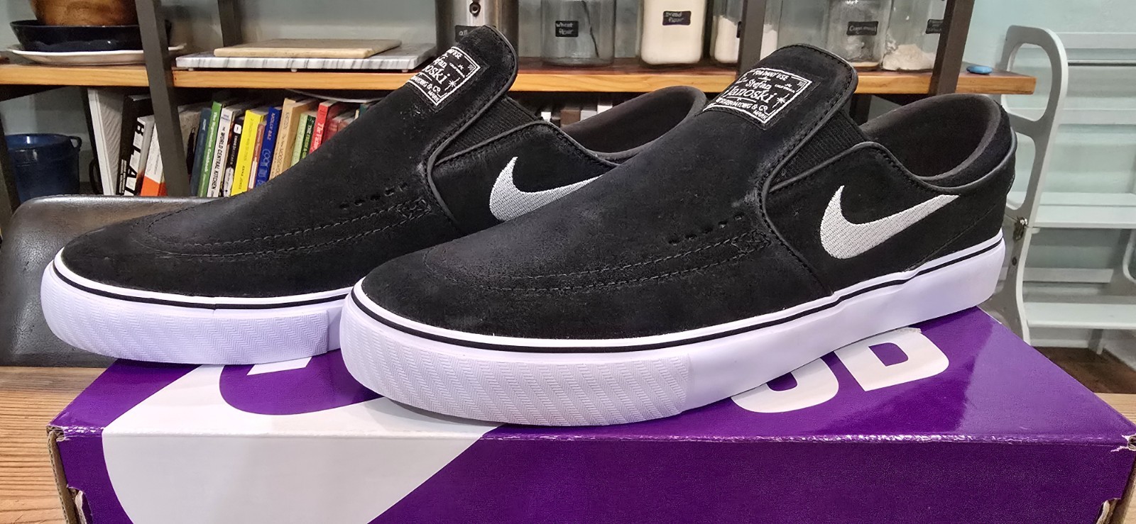 Nike SB Janoski+ Slip On FN5893-001 Black/White Men’s Size 8.5 New