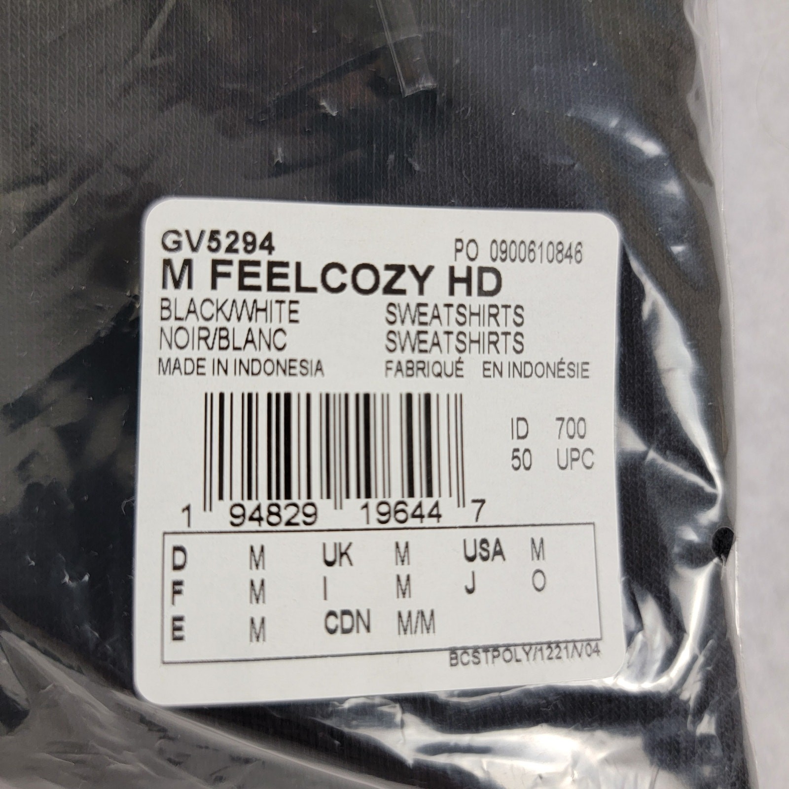 Adidas Mens Feelcozy Hoodie Black Sz M GV5294 (863-868)