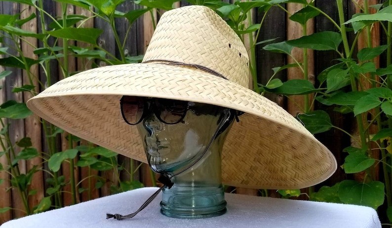 Jumbo Straw hat Natural color maximum sun coverage approximately 21″ x 21″