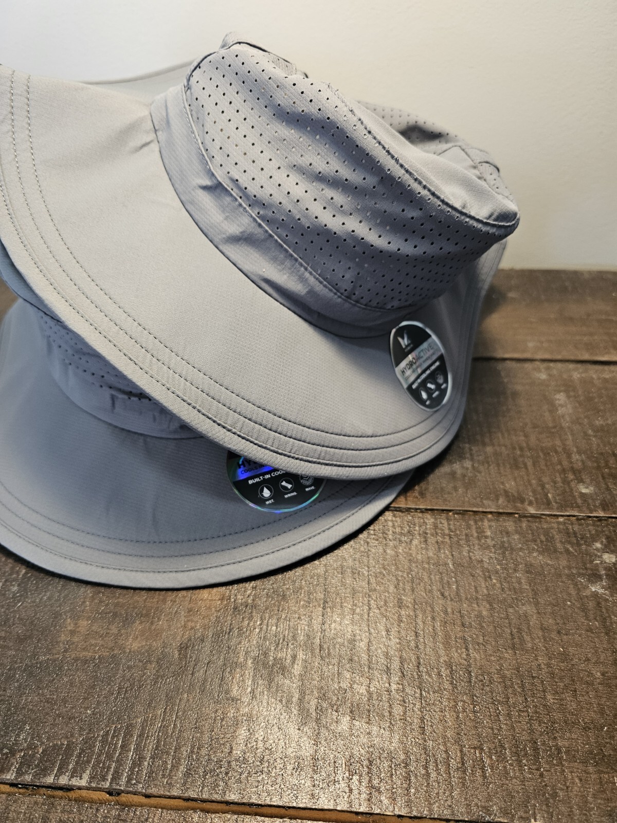 Mission Cooling HydroActive Vented Bucket Hat Wet To Cool UPF 50 Charcoal Gray