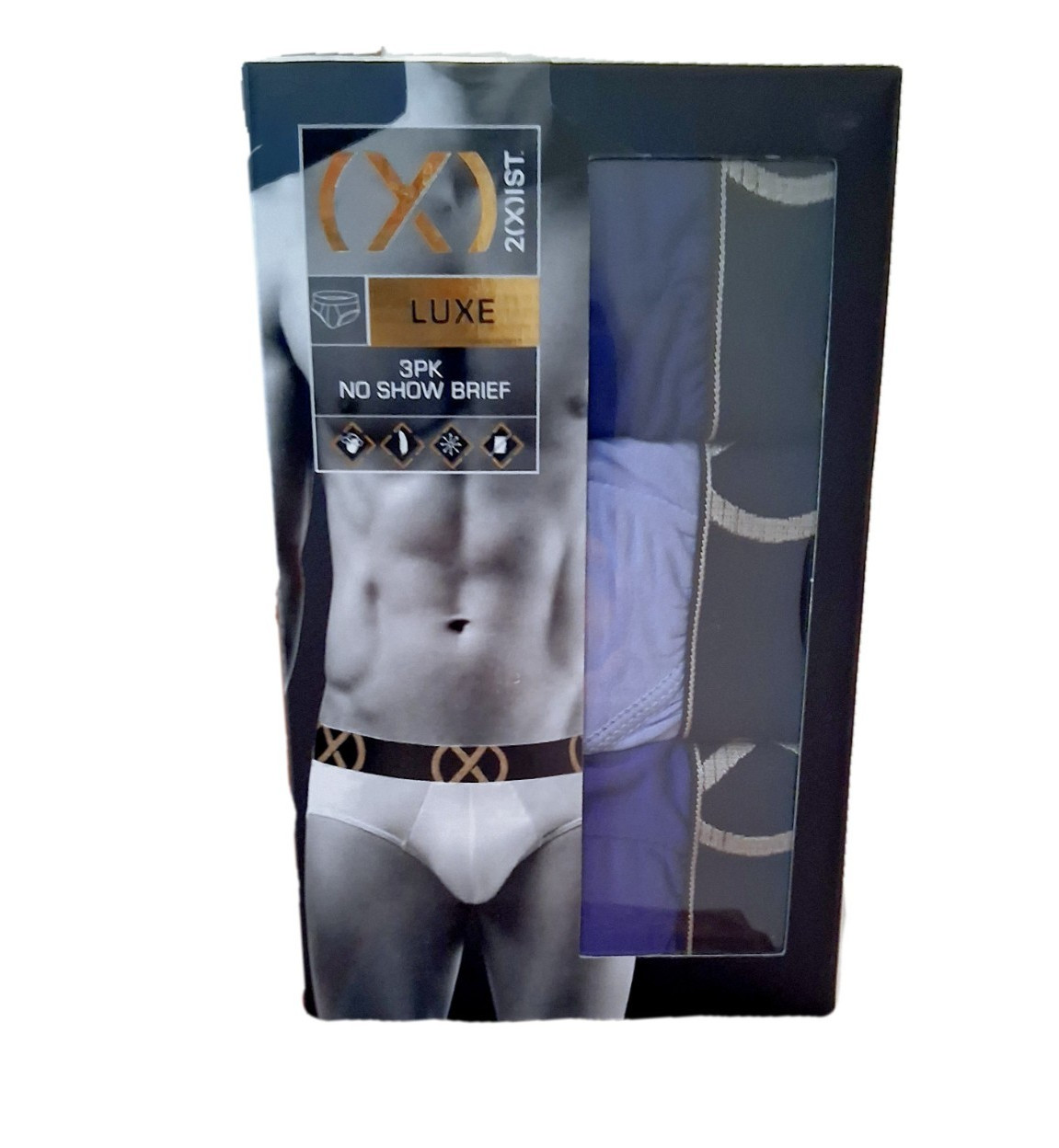 Men’s 2xist Briefs Underwear Luxe No Show 3 Pack M (32-34)