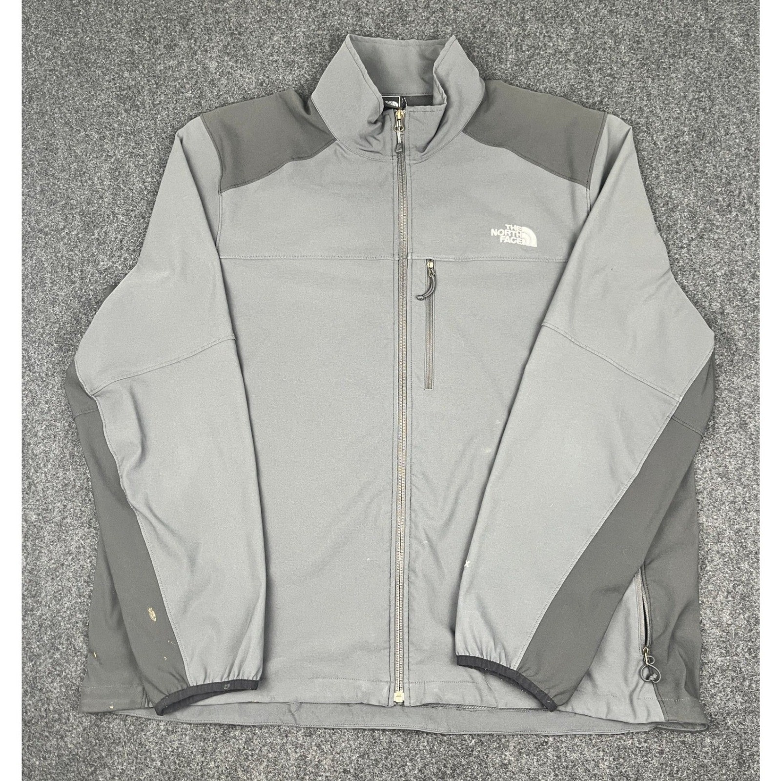The North Face Apex Softshell Jacket Mens XL Grey Full Zip Windbreaker Coat