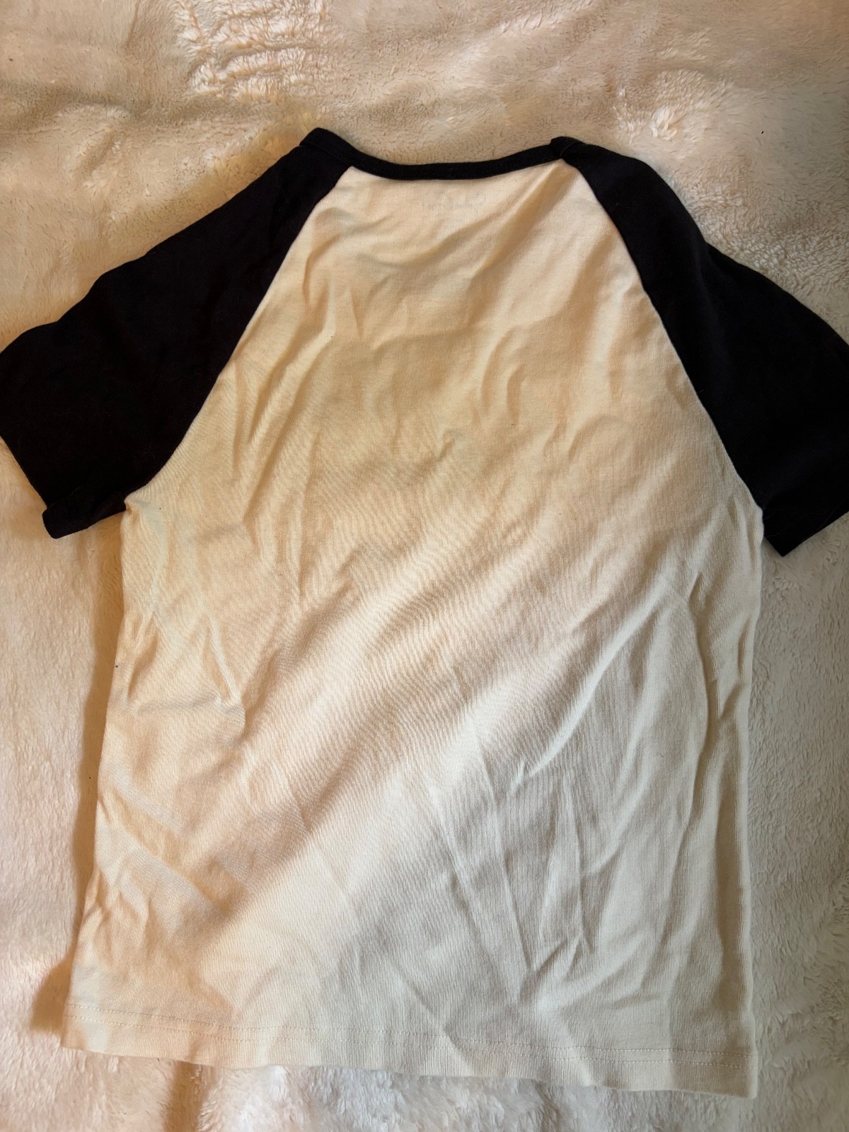 John Galt Electric Circus New York Graphic Raglan T-Shirt White Black Size S