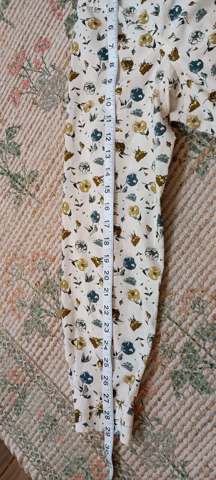 Duluth Trading Co XL Floral Button Front Shirt Cotton Stretch Cottagecore