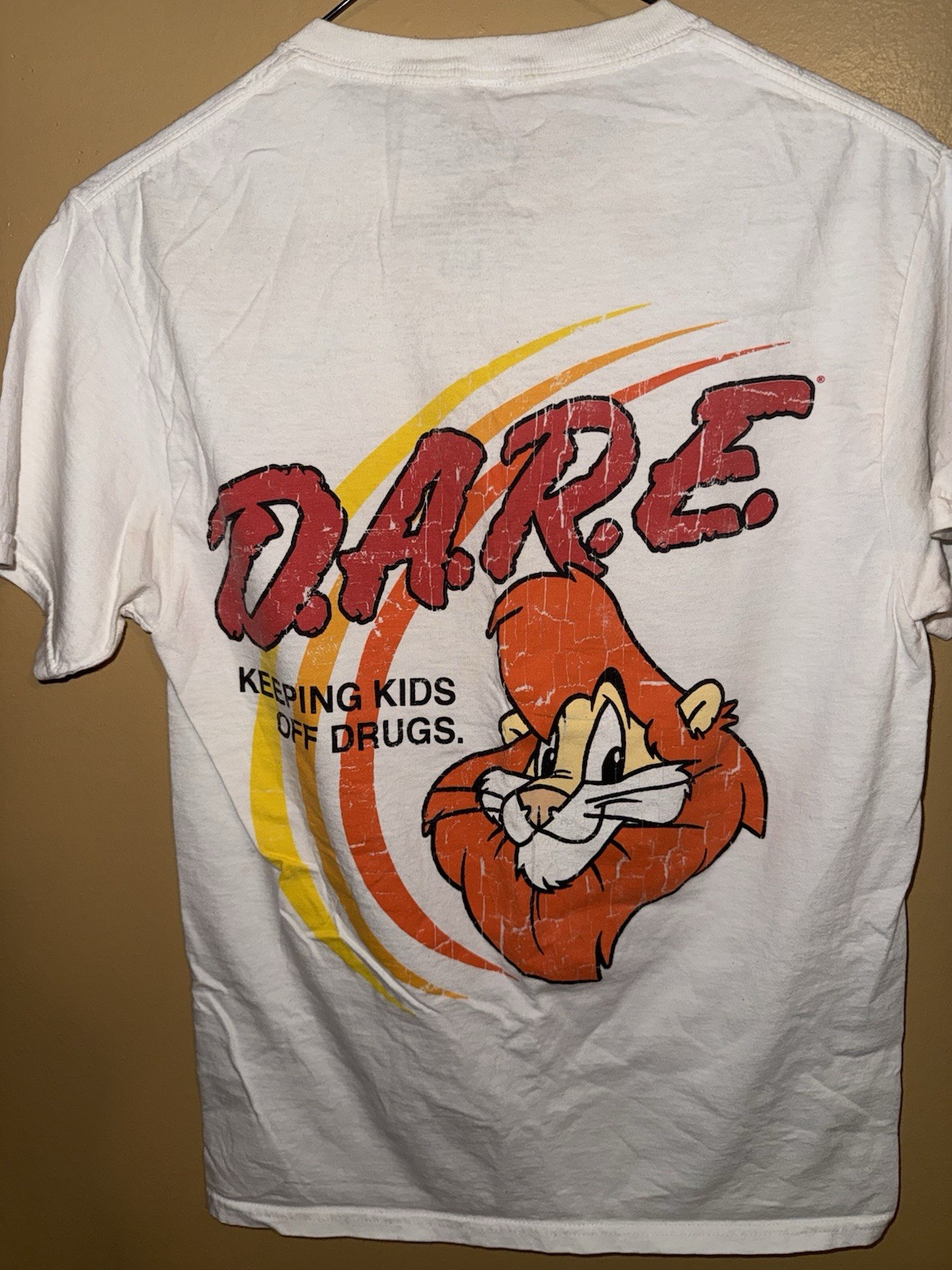 D.A.R.E. Kids White Graphic Tee – Lion Design