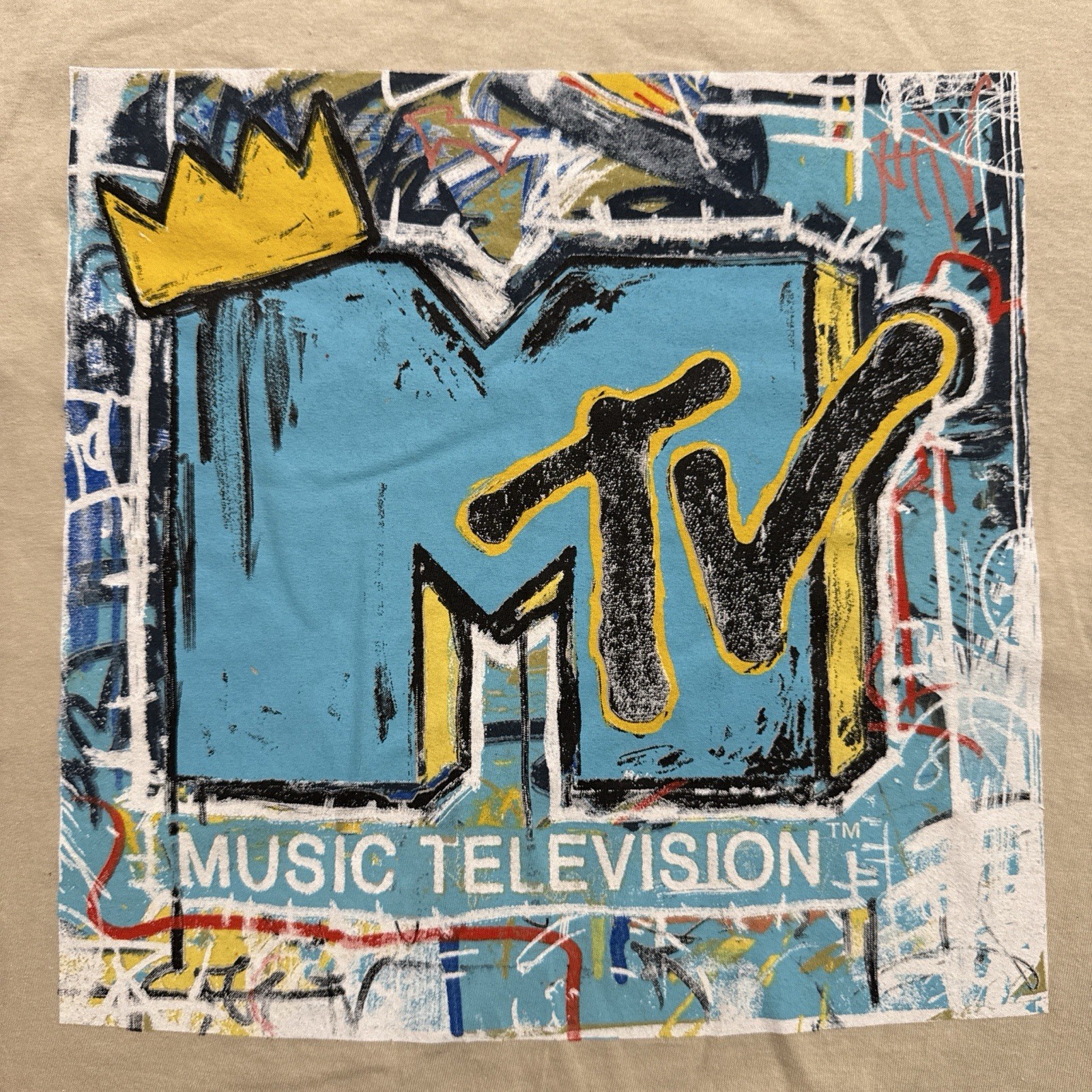 Large MTV T Shirt large Cream Color