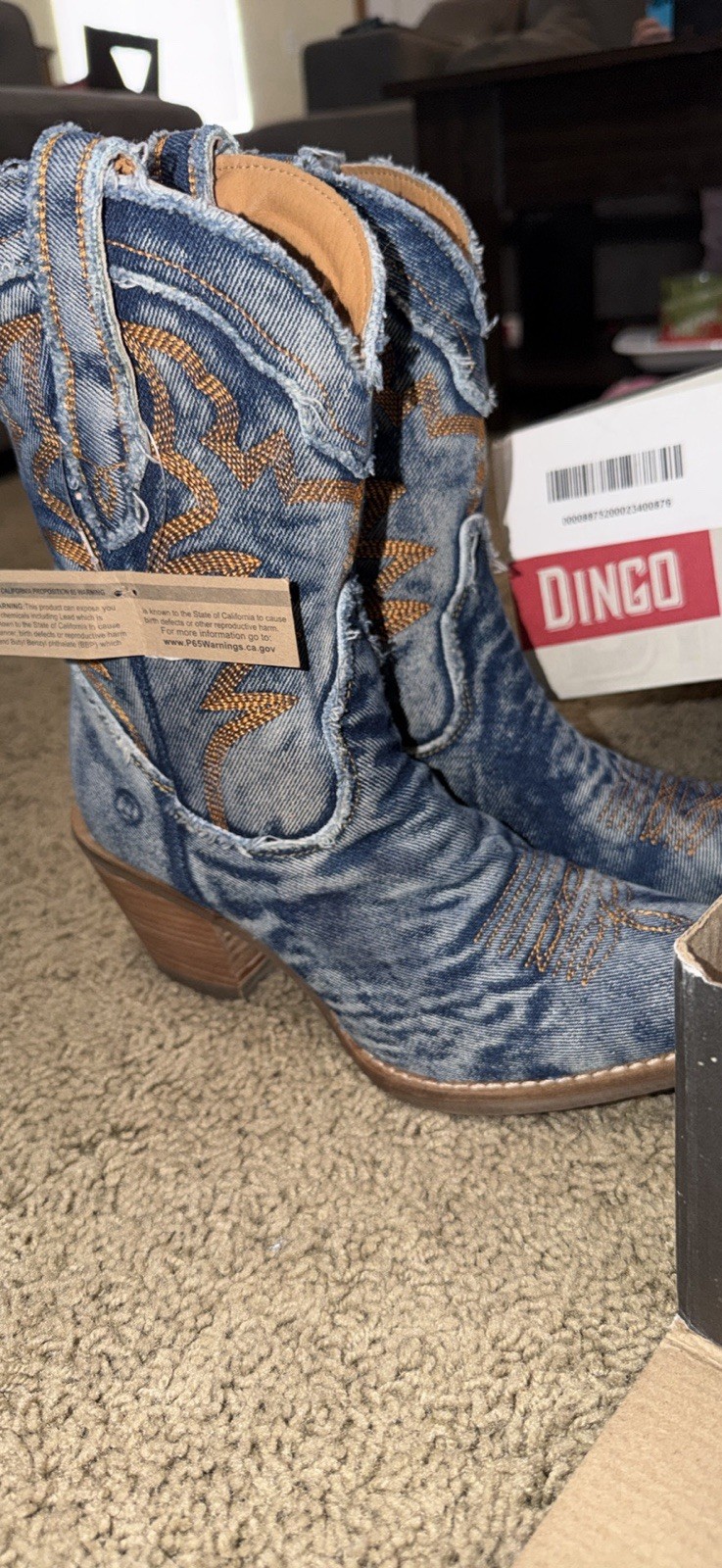 Dingo Y’all Need Dolly Denim Western Cowboy Boots Women’s Size 7 New In Box