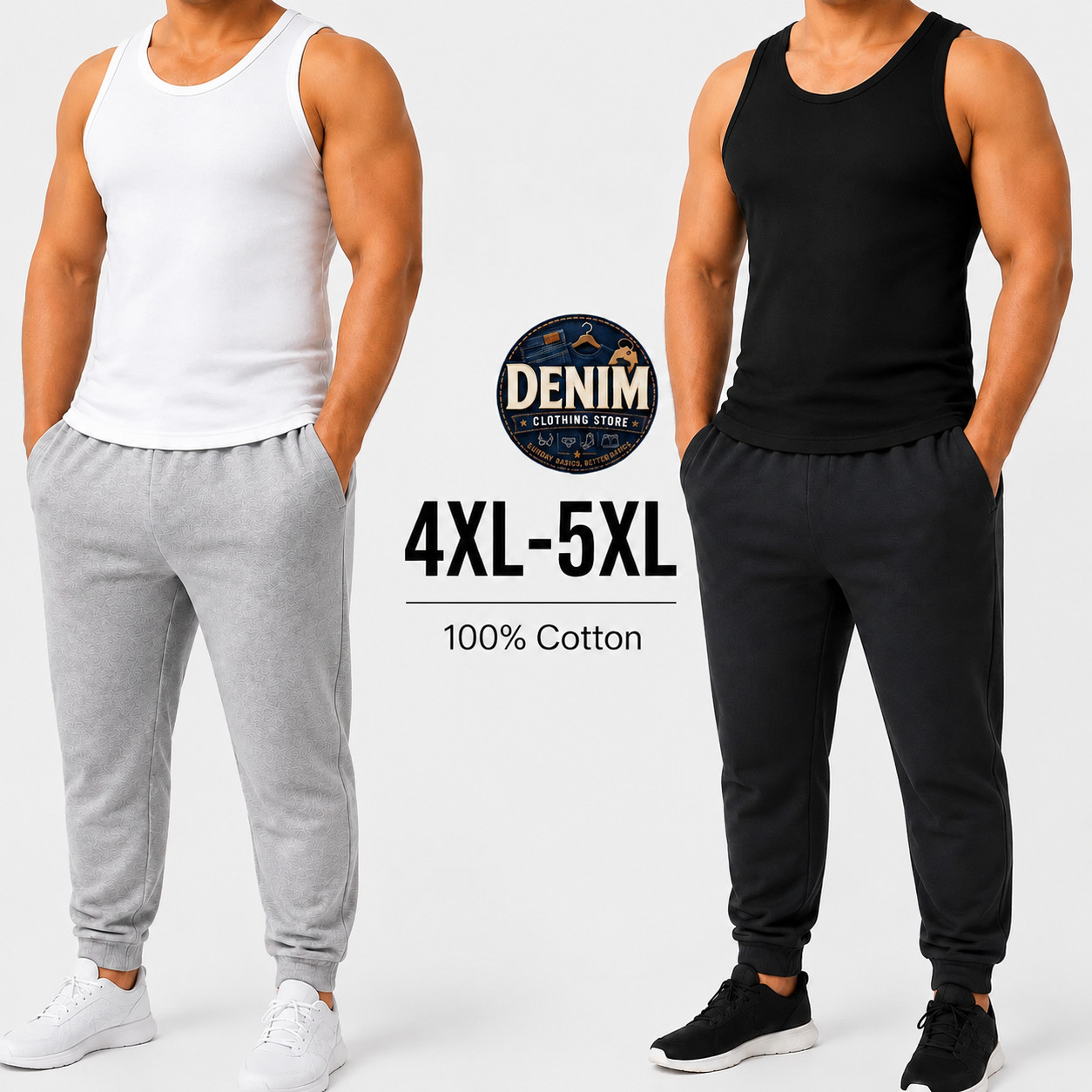4XL-5XL Men’s A-Shirt 6 Pack Lot Tank Top Cotton Wife Beater Ribbed Undershirt