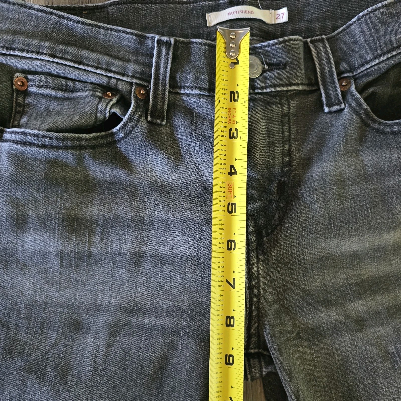 Levi’s Boyfriend Jeans Women’s Size 27 Gray Wash Stretch Denim Ankle W27 L27