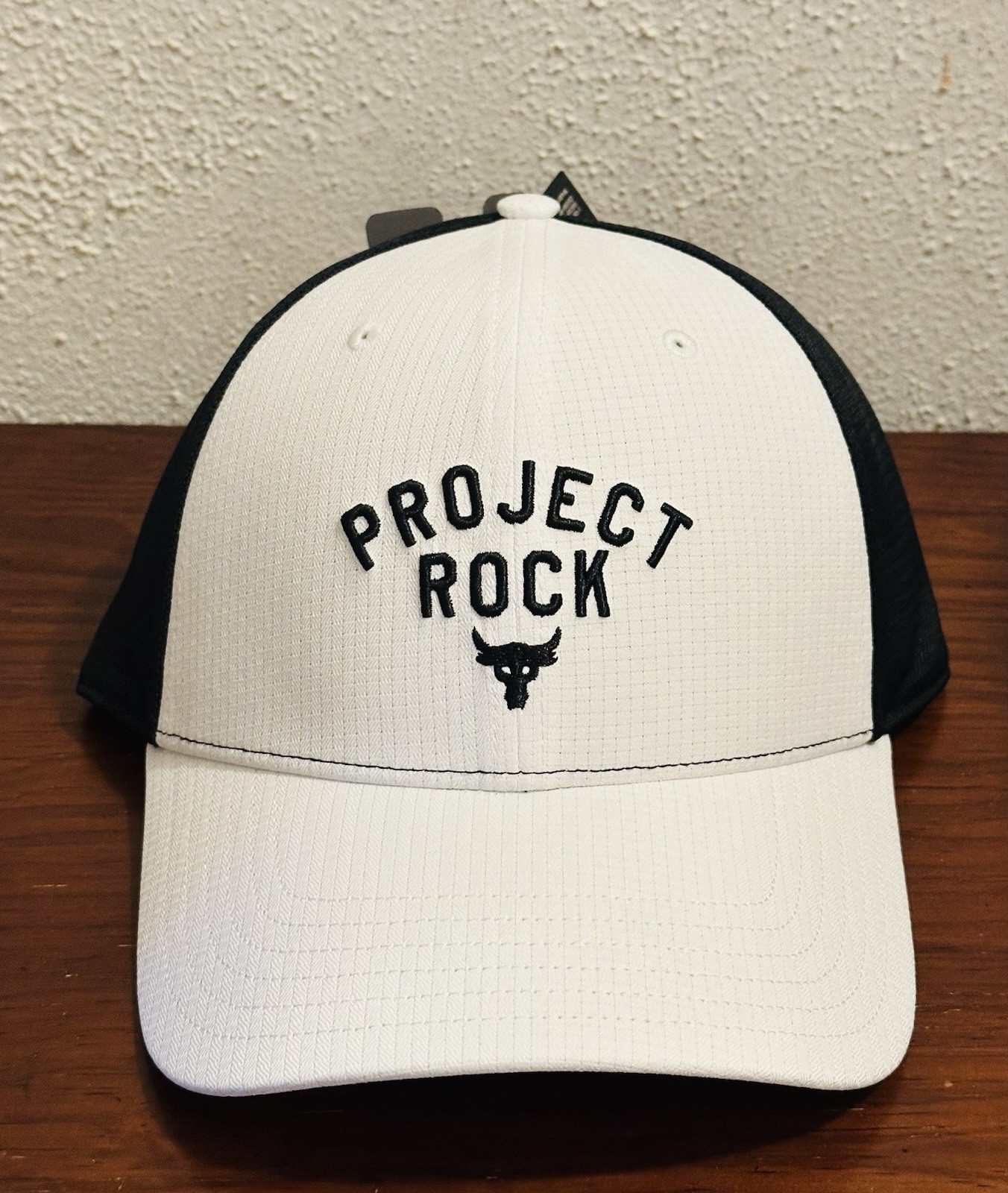 Under Armour Project Rock Trucker Snapback Hat White Black Size OSFM 1369815 100