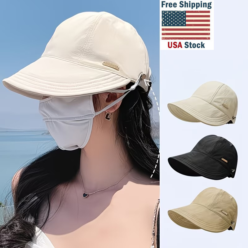 UPF 50+Womens Sun Hat UV Protection Hiking Fishing Hats Wide Brim Hat Adjustable