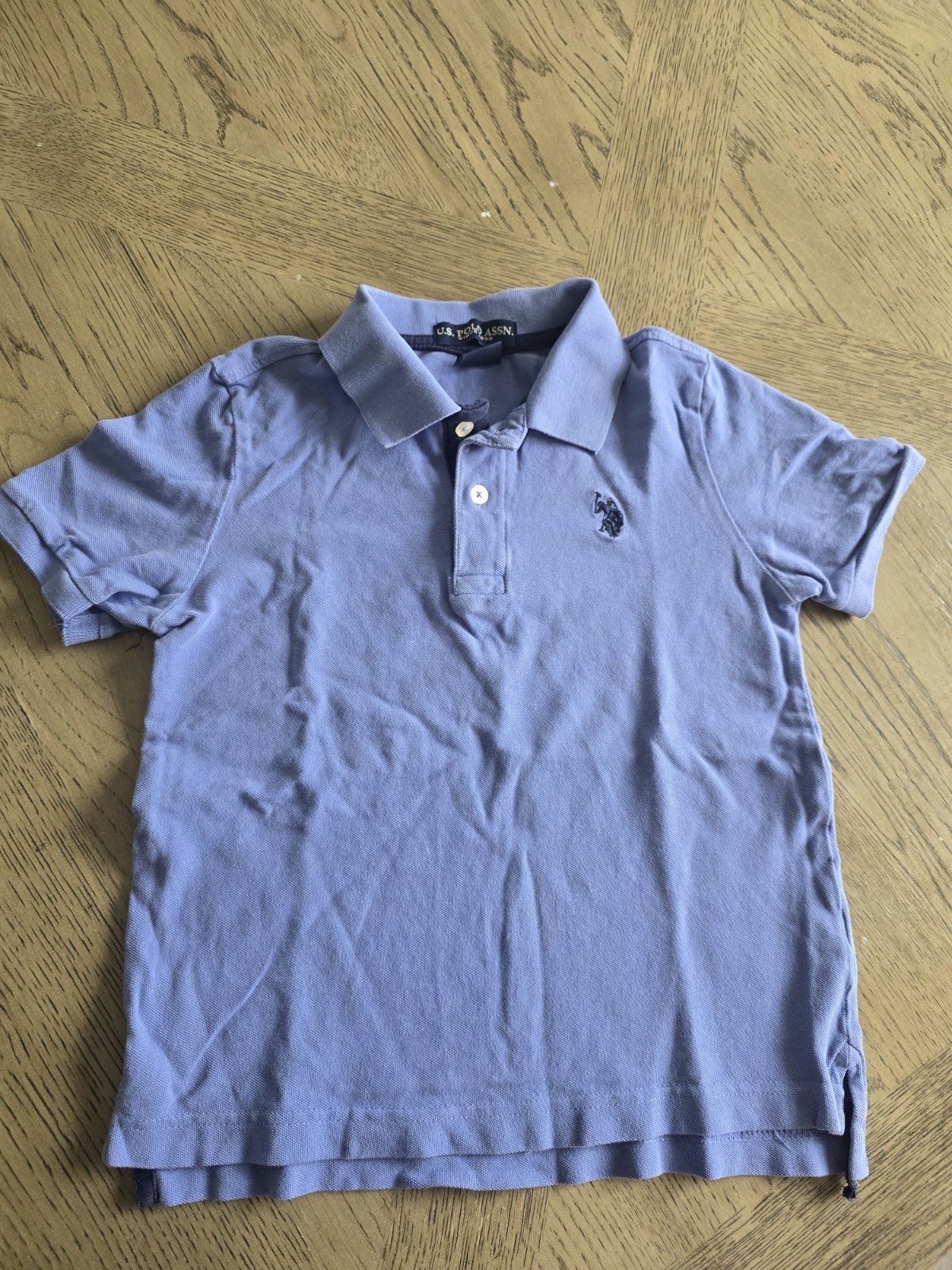 U.S. Polo Assn. Men’s Solid Collared Polo Shirt Short Sleeve Logo Blue M