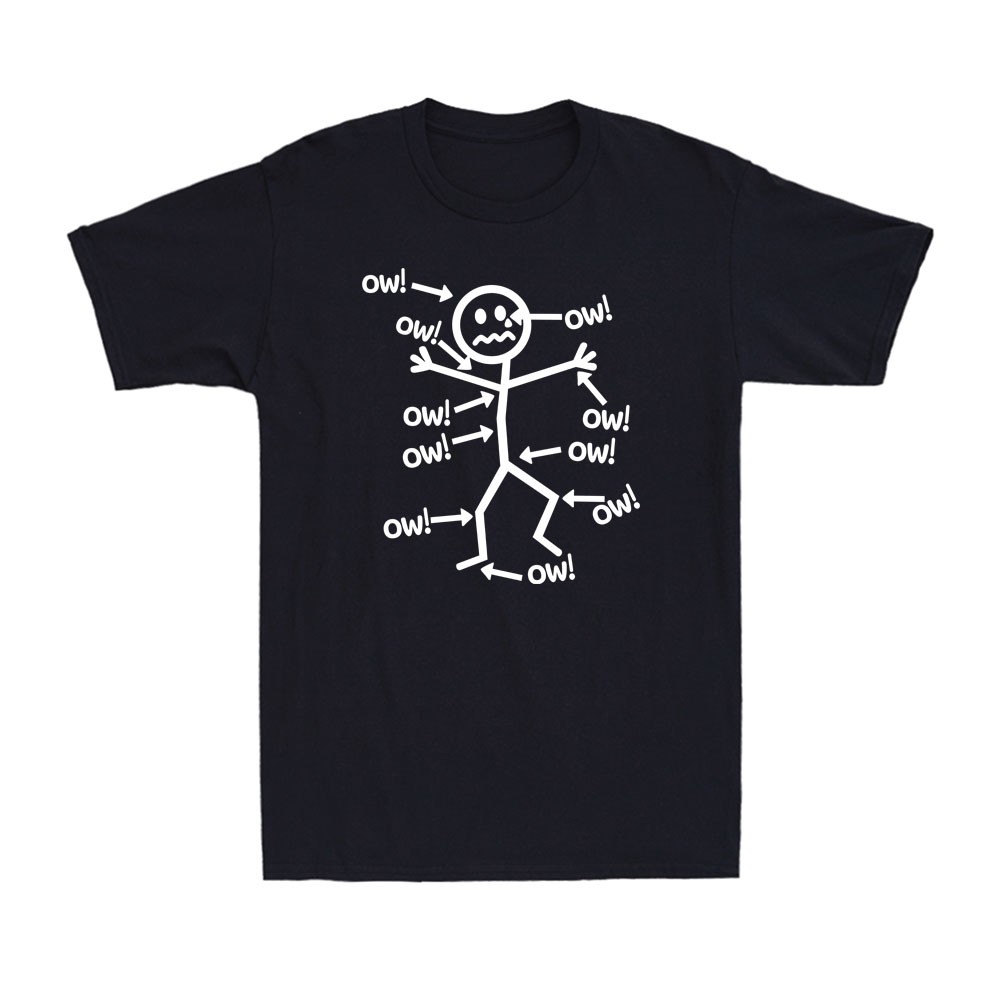 Ow Ow Ow Ow Ow Ow Ow Character Funny Matchstick Saying Gift Quote Men’s T-Shirt