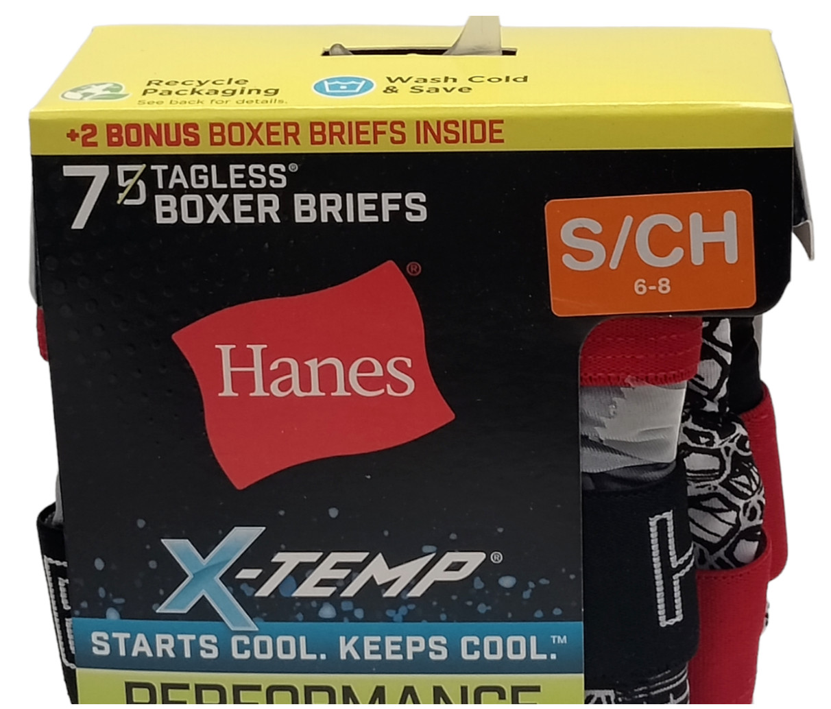 Hanes 7 Pack X-Temp Performance Boxer Briefs 4-Way Stretch Boys S M L XL ~NEW~