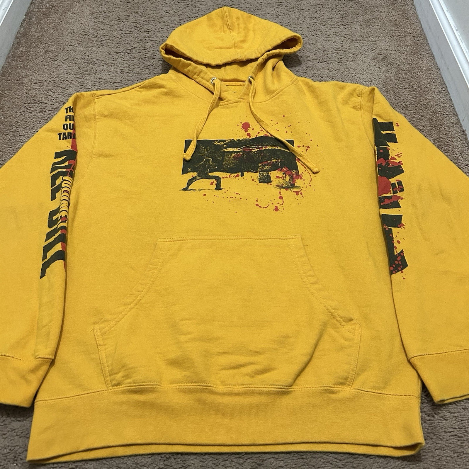 Rucking Fotten Kill Bill Vol 1 Hoodie Yellow Quentin Tarantino Movie L Mens