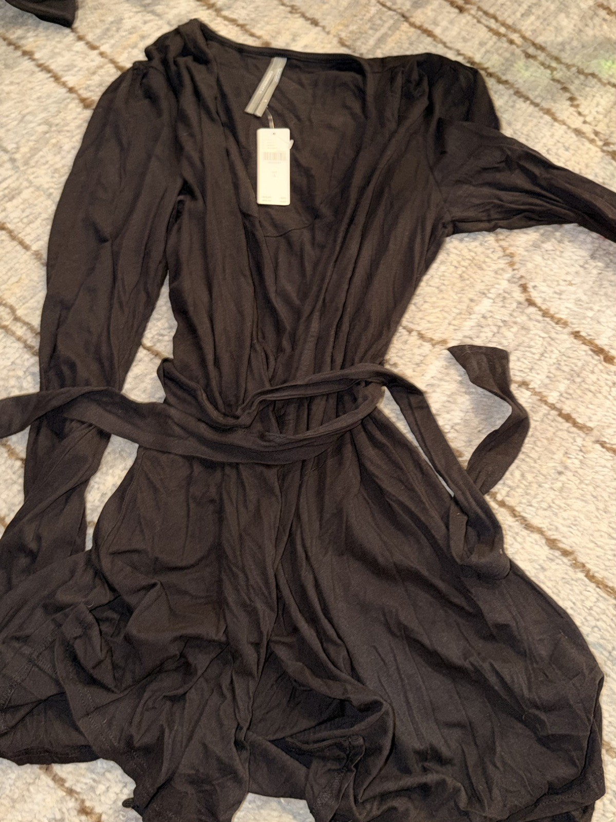 By anthropologie black long sleeve robe! NWT SIZE SMALL