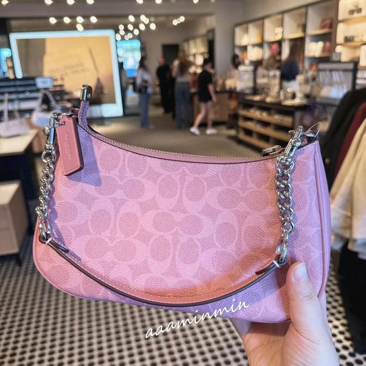 NWT COACH Teri Shoulder Bag In Signature Canvas CV933 Dusty Pink