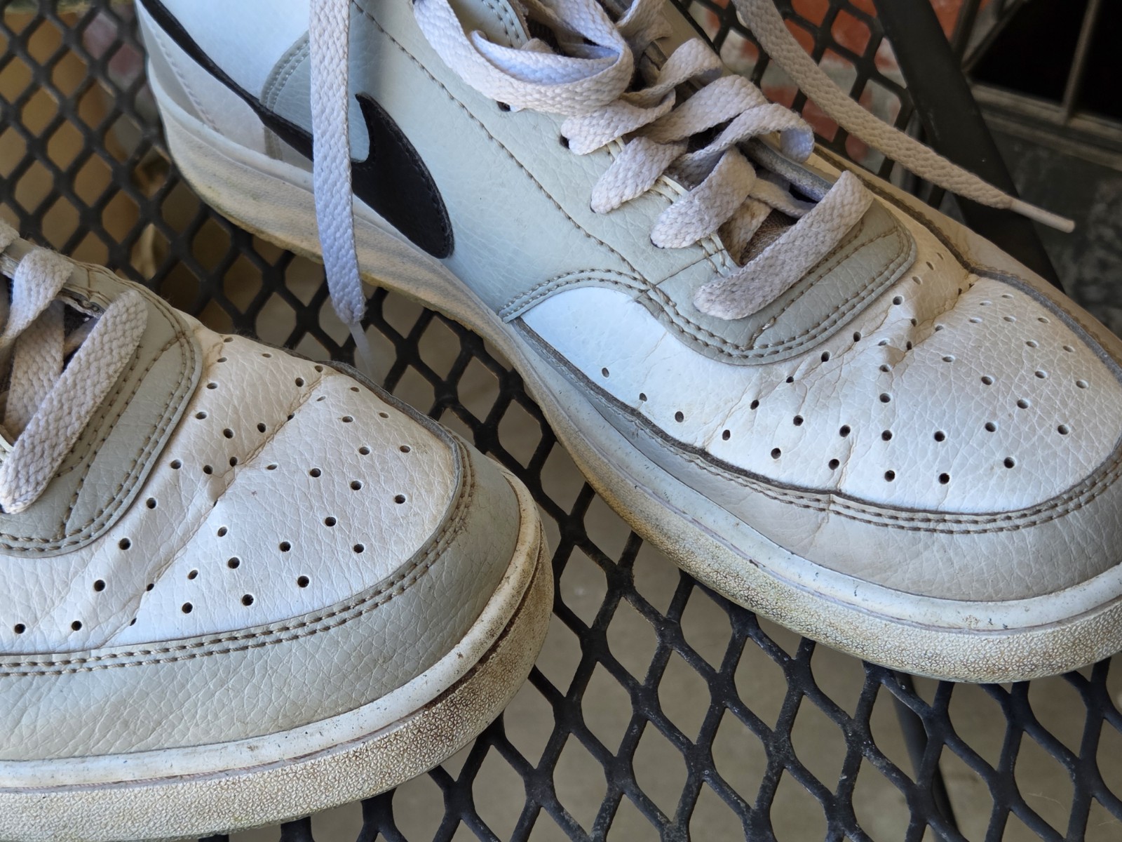 Mens Nike Court Vision Low White With Bkack and Grey Size 9