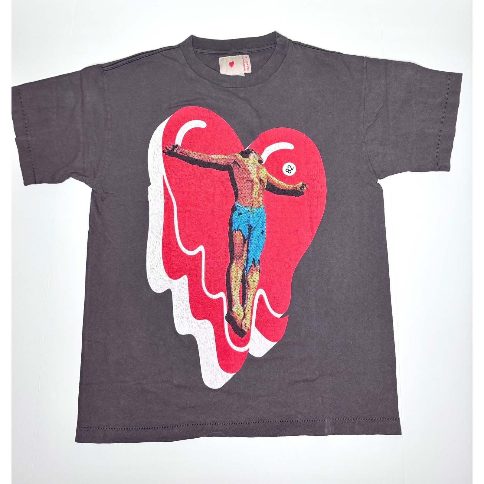 Emotionally Unavailable Melting Heart Graphic T-Shirt Charcoal Gray Mens Medium