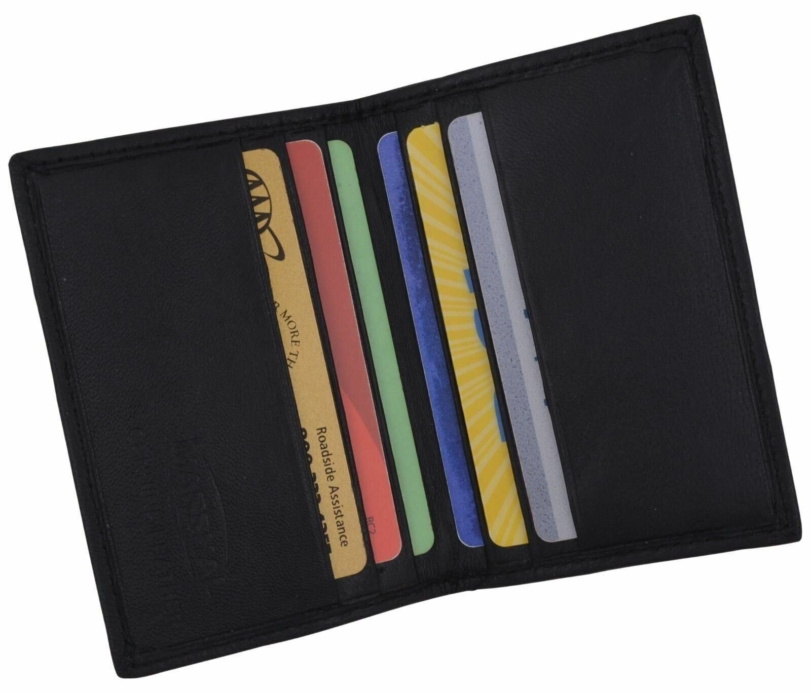 Mini Bifold Black Mens Wallet Genuine Leather Slim Thin Credit Card Holder New