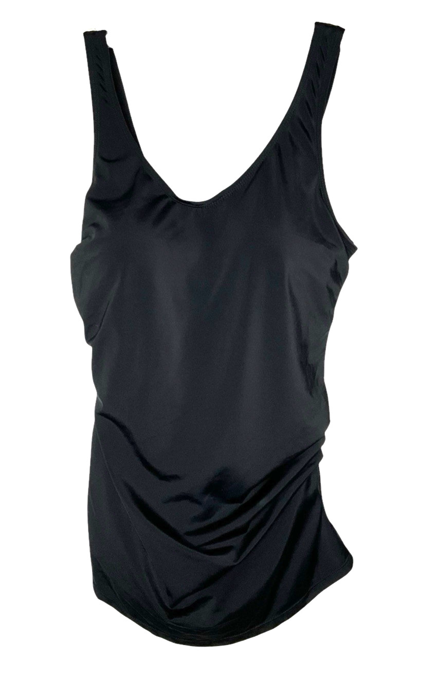 Kim Gravel x Swimsuits For All Sarong-Front One-Piece Suit A570460 Black Size 6
