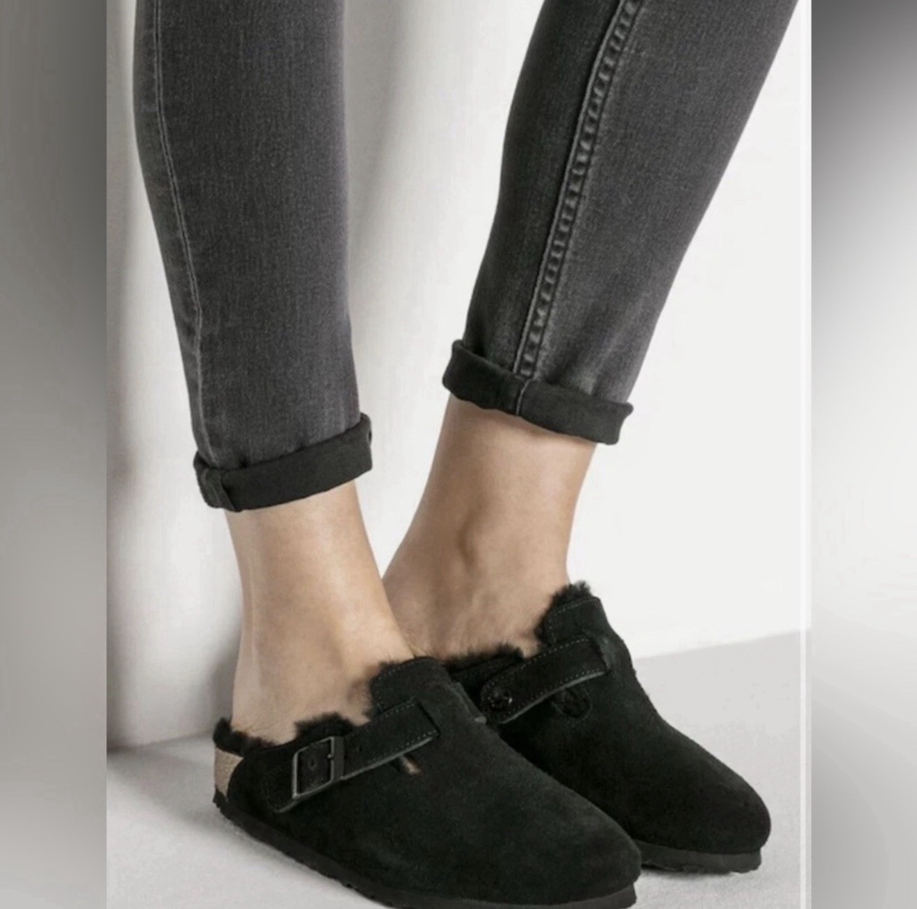 MADEWELL BIRKENSTOCK SUEDE BOSTON CLOG IN SHEARLING SIZE 36 Medium/Narrow