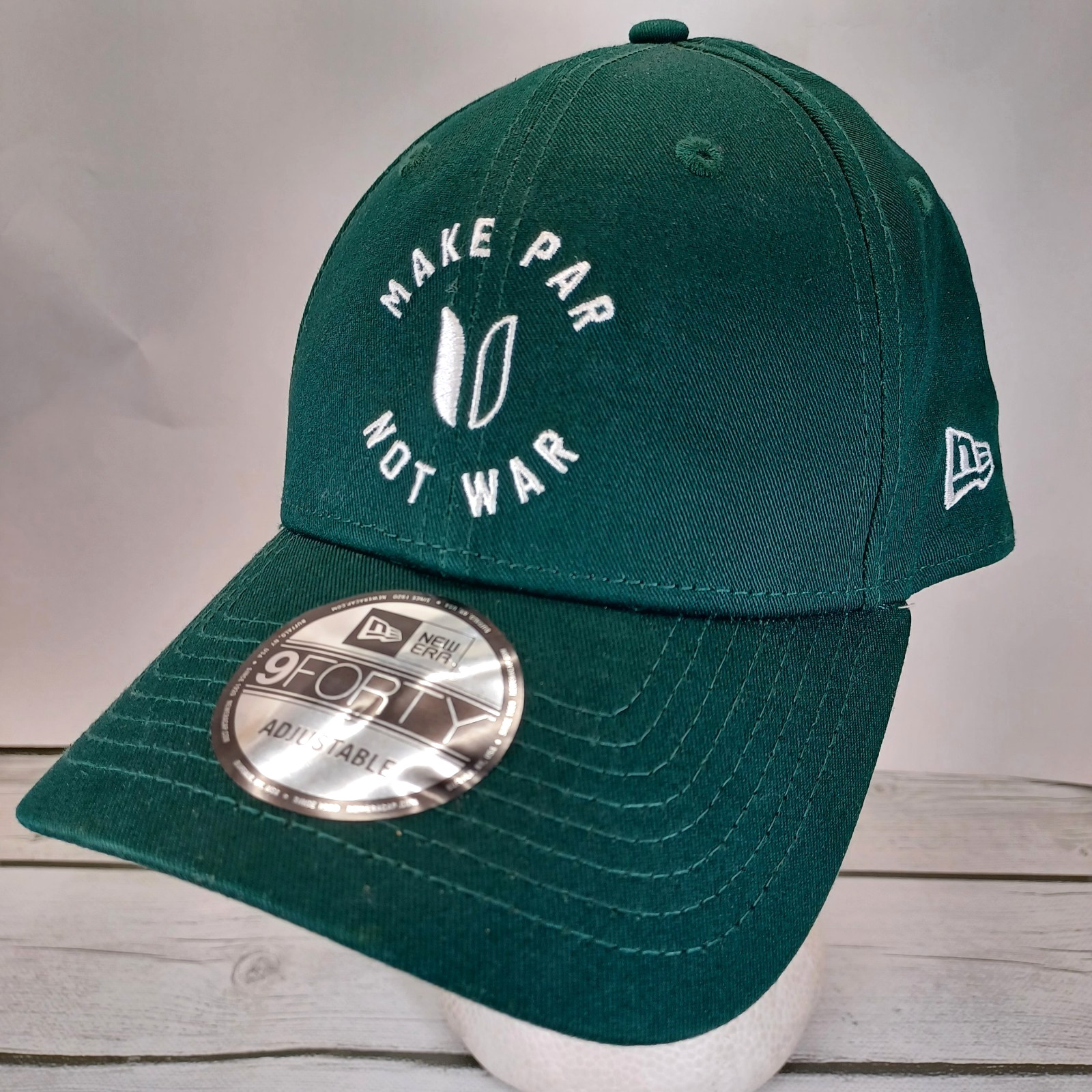 New Era 9Thirty Cap Hat “MAKE PAR NOT WAR” Strap back Adjustable Green