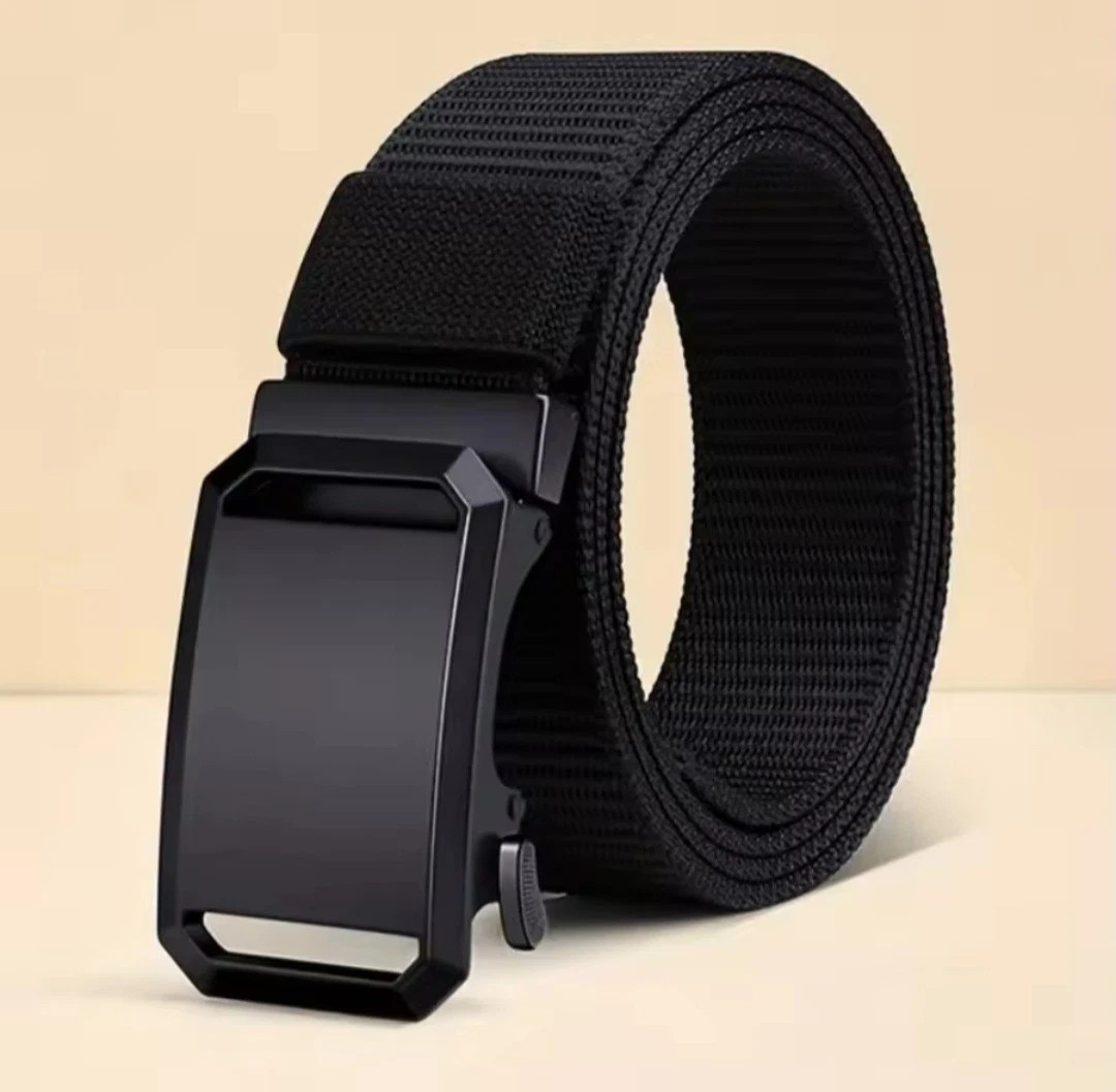 Men’s Tactical Belt Automatic Buckle Nylon Waist Strap Casual Outdoor Belt