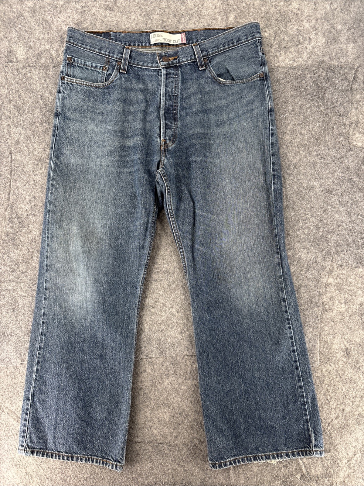 Levis’ Jeans Men’s 36 Loose Bootcut 567 Blue Vintage Button Fly 36×27