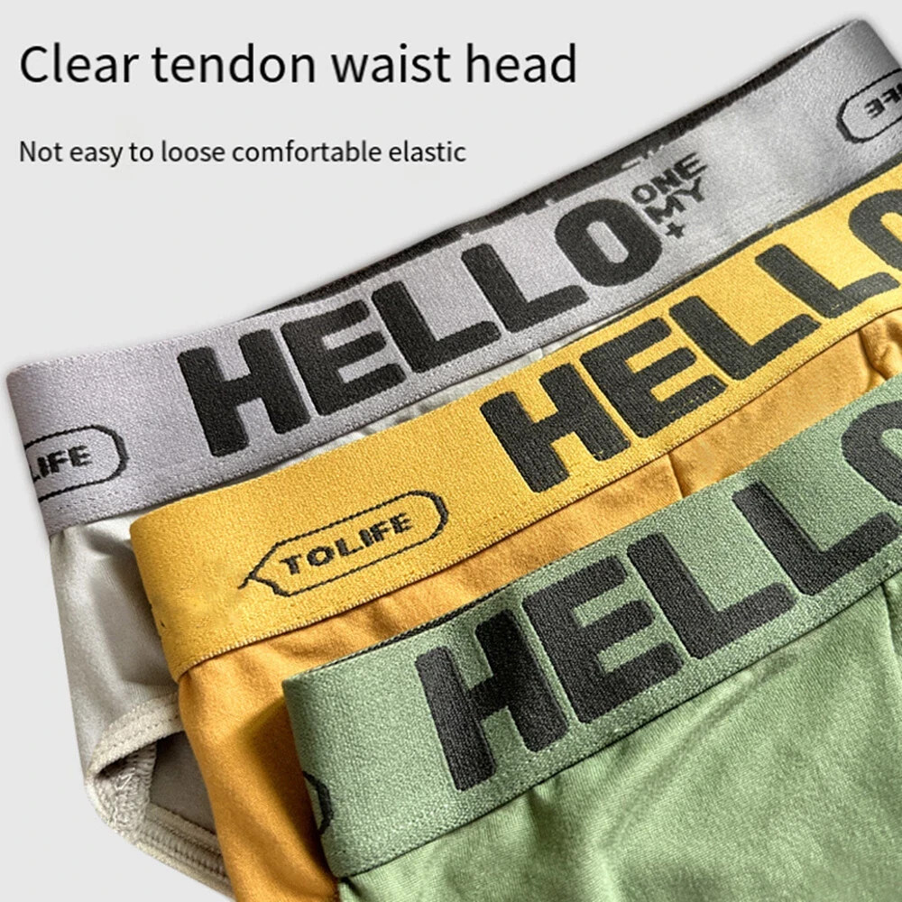 Men’s Sexy Briefs Underwear Letter Elastic Waist Soft Comfortable Low Rise Knick