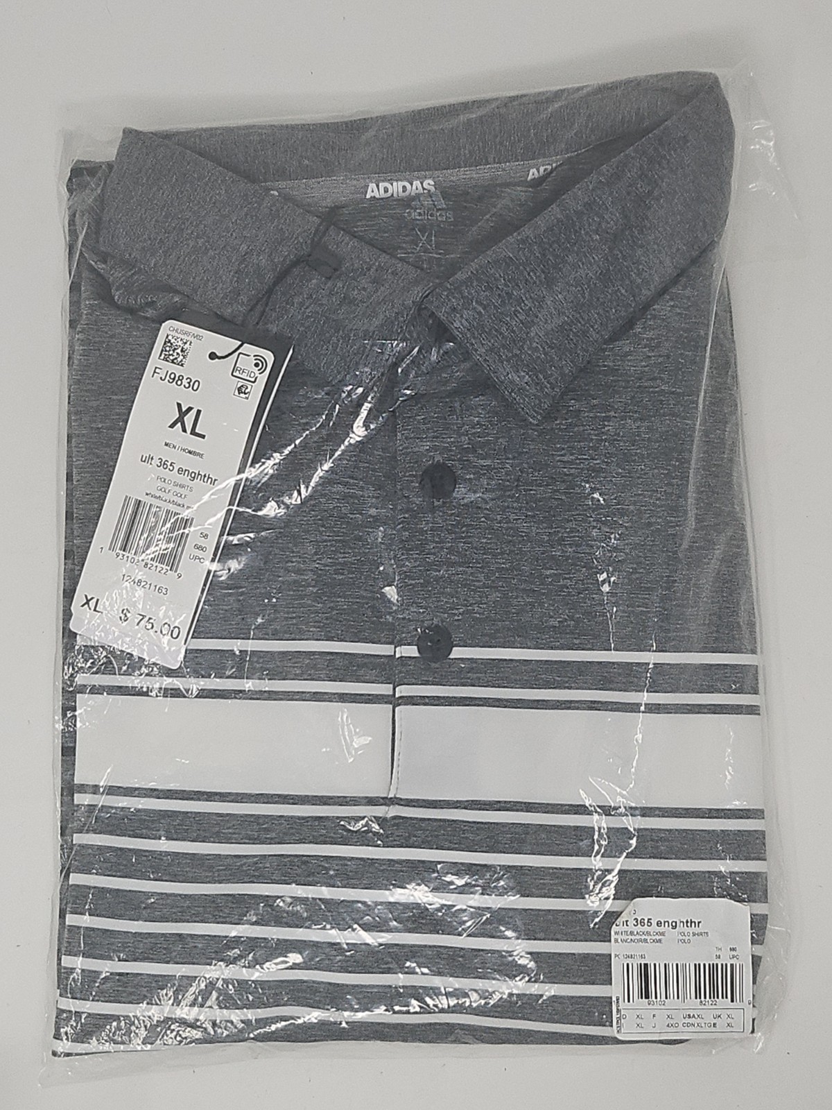adidas Men’s Ultimate 365 Engineered Heather Golf Polo Shirt XL NWT Gray FJ9830